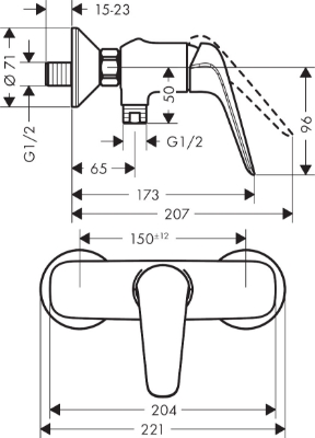 Picture of Novus shower mixer, chrome