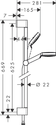 Picture of Crometta Shower set 100 1jet with shower bar 65 cm