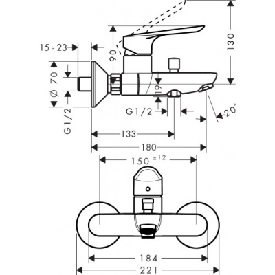 Picture of Bath mixer Logis E