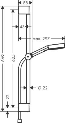 Picture of Hand shower set Pulsify Select 105 3jet Relaxation, 650 mm, chrome