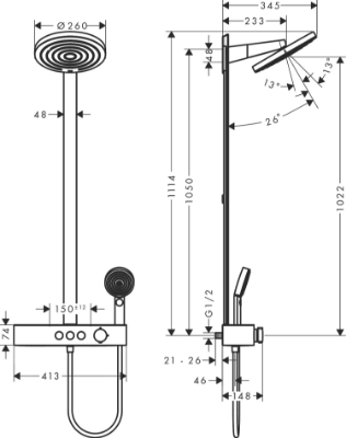 Picture of Pulsify S Showerpipe 260 2jet with ShowerTablet Select 400