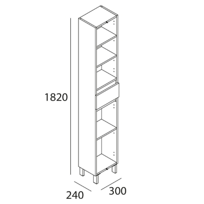 Picture of Column 2 doors INFINITY ETERNITY OAK 300 x 1820 x 240 mm