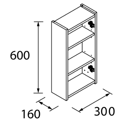 Picture of Module INFINITY 1 door GLOSS WHITE 300 x 600 mm