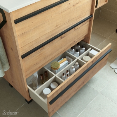 Picture of Bathroom furniture set ATTILA 800 3 drawers OSTIPPO OAK + Basin