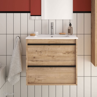 Picture of Vanity unit ATTILA 600 2 drawers OSTIPPO OAK+ Basin