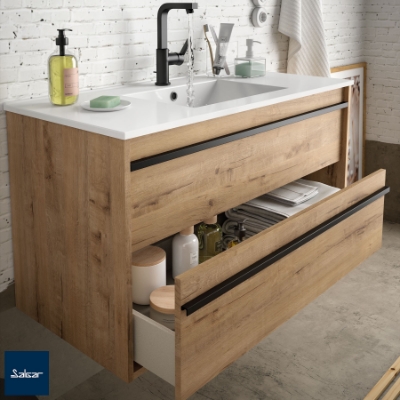 Picture of Vanity unit ATTILA 600 2 drawers OSTIPPO OAK+ Basin