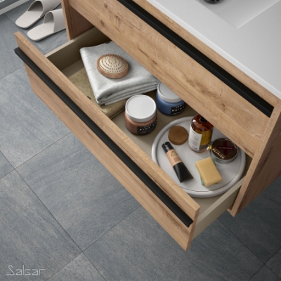 Picture of Vanity unit ATTILA 600 2 drawers OSTIPPO OAK+ Basin