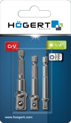 Picture of Socket bit adapters, 1/4", 3/8", 1/2"