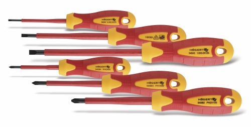 Picture of 6- piece insulated screwdriver set, 1000 V, S2 steel