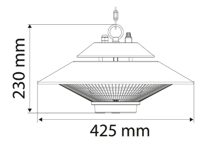 Attēls Griestu Infrasarkanais sildītājs 1500W, tālvadības pults