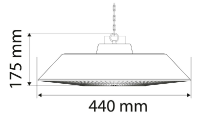 Picture of Ceiling heater 1500W, aluminum, without remote control, switch, halogen lamp heating element, IP44