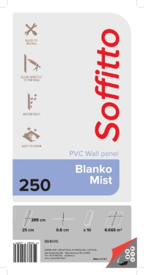 Picture of PVC panel 250 Blanko Mist, 2.65m