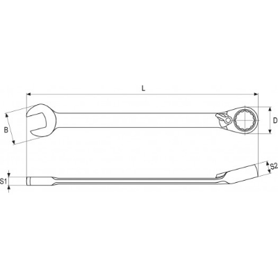 Picture of Combination ratchet wrench 8x135 mm