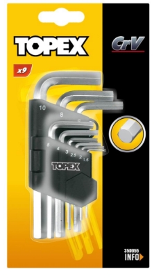 Picture of Hex key set 9 pcs., CrV