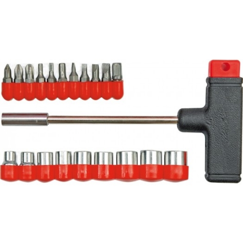 Picture of T-handle screwdriver with bits, set 21 pcs.