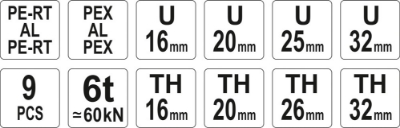 Attēls Presstangas Pex-Al-Pex caurulēm, 16-32 mm