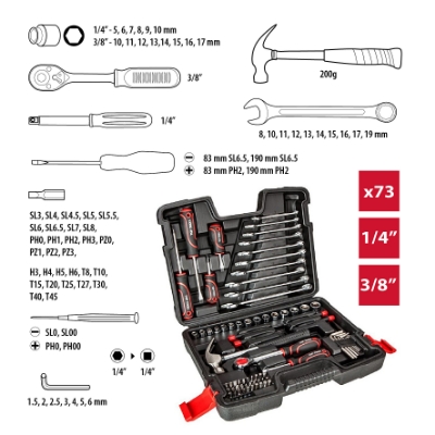 Picture of Tool set 1/4", 3/8" 73 pcs.