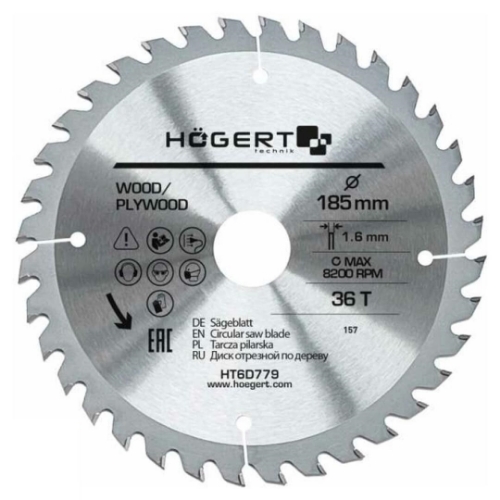 Picture of Circular saw blade D185x30mm,36t