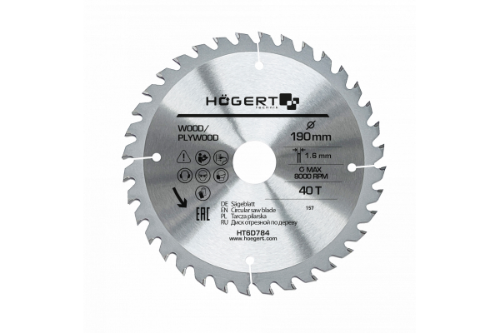 Picture of Circular saw blade D190x30mm,40t