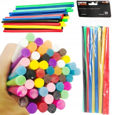 Picture of Glue gun sticks D-7.5x200 mm, 20pcs, multicolor