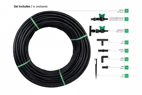 Picture of Set with a WATER FLOW DRIP hose - 50m