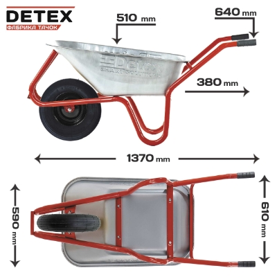 Picture of Wheelbarrow DETEX D-2, 85L. Max.-180 kg