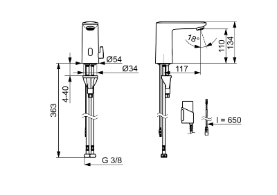 Picture of Washbasin faucet Oras Elektra Sensor