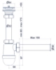 Изображение Сифон  ANI 1'1/4 x 32mm, со сливом 200mm