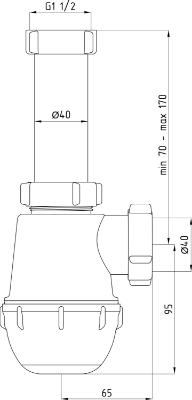 Изображение Сифон  без слива 1 1/2"* 40мм