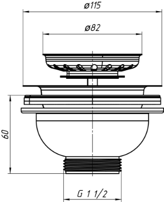 Изображение Слив 3'1/2' 115 mm