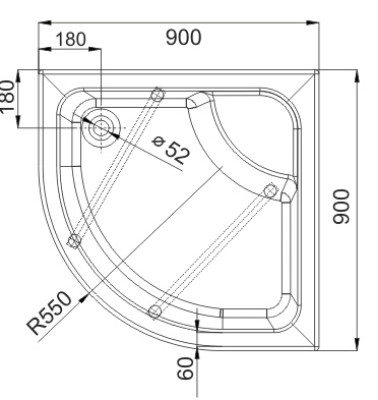 Picture of Shower tray SCHAEDLER Standart L 90x90x41cm R55