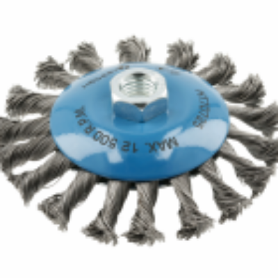 Picture of Knot wheel brush 100 mm, M14, stainless steel wire 0,5 mm