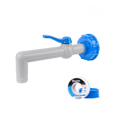 Picture of Set - PP tap with IBCS60x6 adapter for 25mm hose with PTFE tape