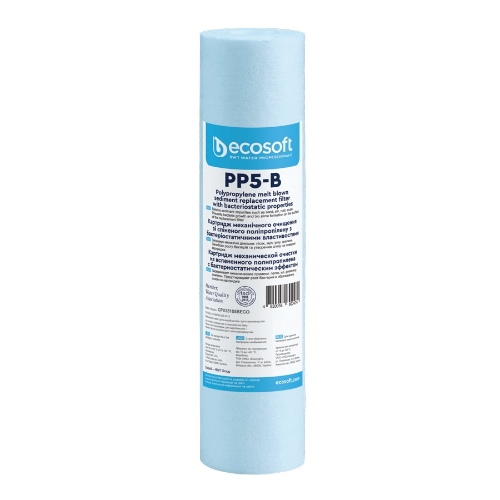 Attēls Filtra kārtridžs Ecosoft PP mehanīskais, ar bakteriostatisku efektu 10″