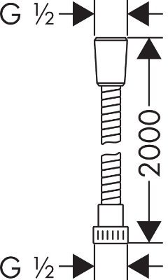 Attēls Dušas šļūtene C2000MM pl.metal