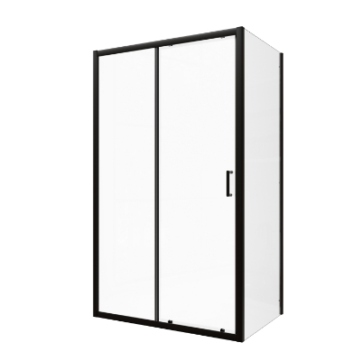 Picture of Shower door VENTO Asti 120X195 cm, clear Easy Clean glass 6mm,  black profile