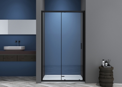 Picture of Shower door VENTO Asti 120X195 cm, clear Easy Clean glass 6mm,  black profile