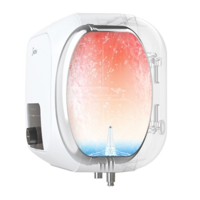 Attēls Ūdens sildītājs Midea Lume Xpress 10L zem izlietnes