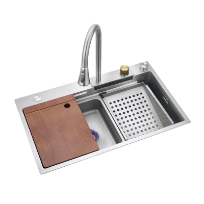 Picture of Multifunctional stainless steel sink VENTO 75X45X22 satin topmount