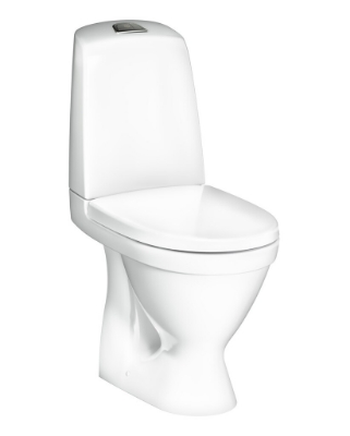 Attēls Tualetes pods Gustavsberg Nautic 1510, horizontāls izvads, Hygienic Flush, 2/4 l, ar SC/QR vāku, C+, balts