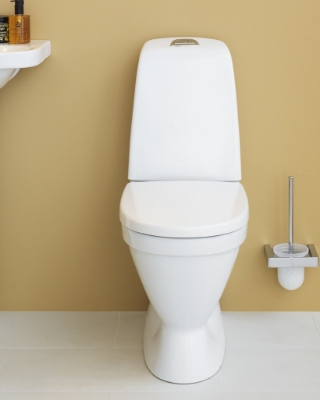 Attēls Tualetes pods Gustavsberg Nautic 1510, horizontāls izvads, Hygienic Flush, 2/4 l, ar SC/QR vāku, C+, balts