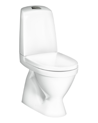 Attēls Tualetes pods Gustavsberg Nautic 1500, vertikāls izvads, Hygienic Flush, 2/4 l, ar SC/QR vāku, līmēšanai, C+ pārklājums, balts
