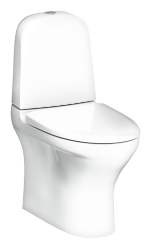 Picture of WC Gustavsberg Estetic 8300, universal outlet, Hygienic Flush, 2/4 l, with SC/QR seat cover, glue mounted, C+ coating, white