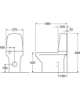 Picture of WC Gustavsberg Estetic 8300, universal outlet, Hygienic Flush, 2/4 l, with SC/QR seat cover, glue mounted, C+ coating, white
