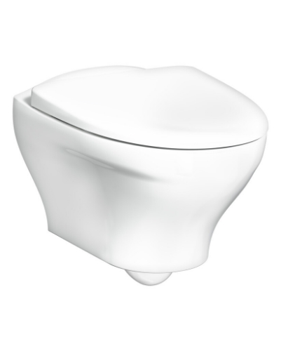 Picture of WC Gustavsberg Estetic 8330 Rimless, wall-mounted, with SC/QR seat cover, C+ coating, white