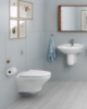 Picture of WC Gustavsberg Estetic 8330 Rimless, wall-mounted, with SC/QR seat cover, C+ coating, white