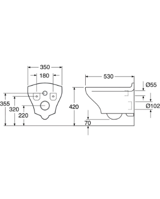 Attēls Tualetes pods Gustavsberg Estetic 8330 Rimless, stiprināms pie sienas, ar SC/QR vāku, C+ pārklājums, melns