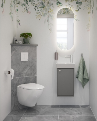 Attēls Tualetes pods Gustavsberg New Nautic 1530, stiprināms pie sienas, Hygienic Flush, ar SC/QR vāku, balts