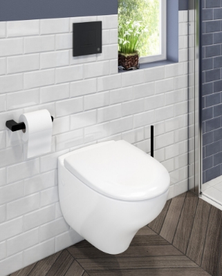 Attēls Tualetes pods Gustavsberg New Nautic 1530, stiprināms pie sienas, Hygienic Flush, ar SC/QR vāku, balts