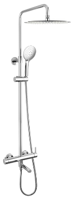 Picture of Shower and bath faucet Vento Verona with top and hand shower with spout chrome